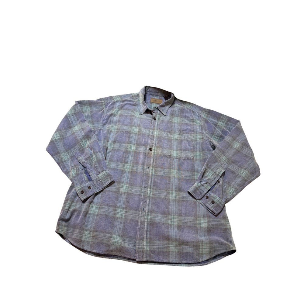 Clearwater Size XXL Men Button Up 100% Cotton Long Sleeve Corduroy Sunwashed
